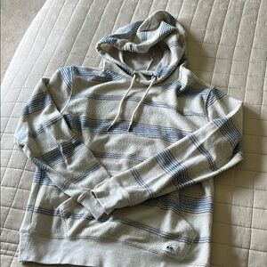 Quiksilver Gray and Blue Sweatshirt Hoodie
